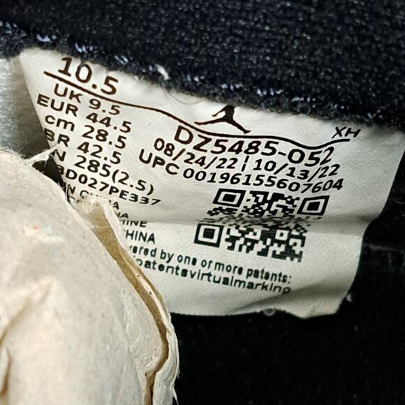 %Size 10.5 Nike Air Jordan 1 Retro OG High White Cement Men AJ2 main image 9
